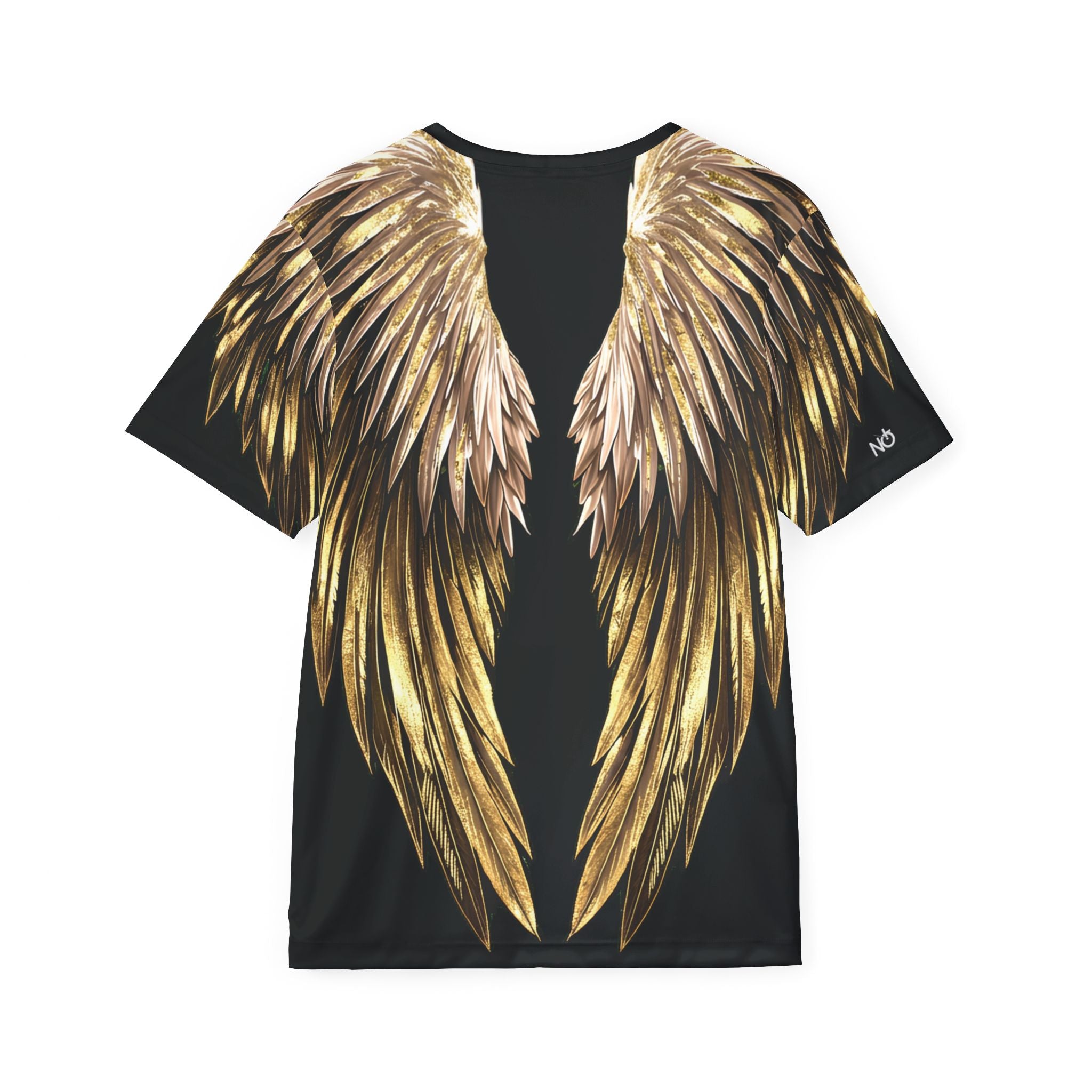 FALLEN BUT FOCUSED – Gold Angel Wings AOP Jersey | NO Plus®